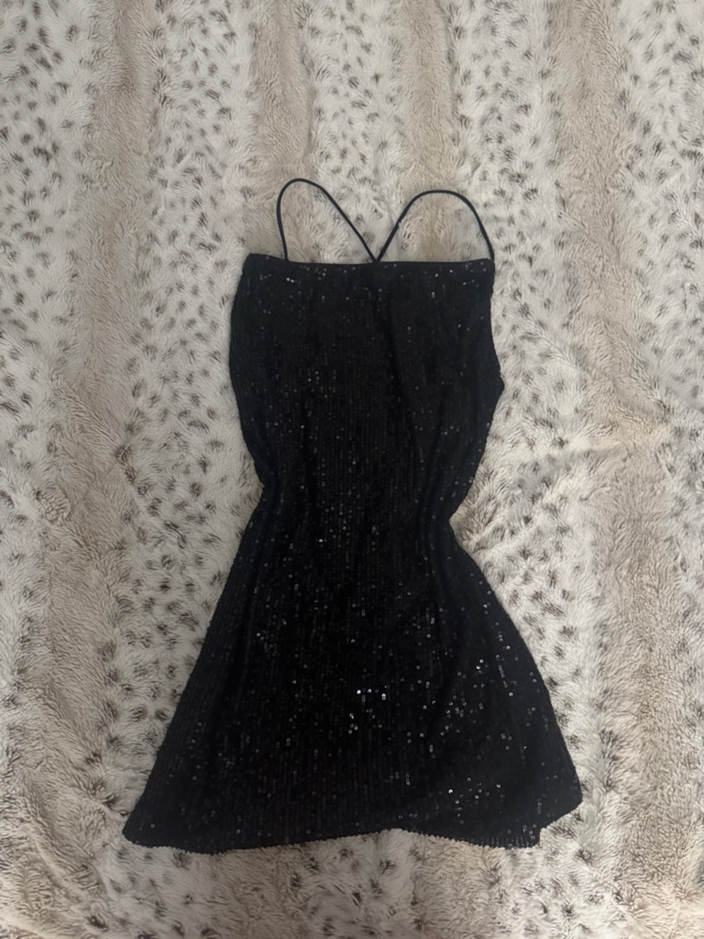 White Fox Boutique Black Mini Sequin Dress
